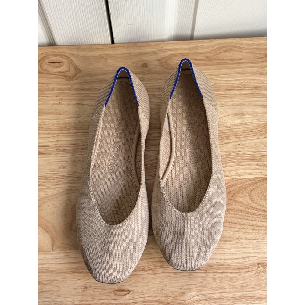Rothy’s Size 9 The Flat Ecru  Shoe Round Toe Ballet Flats Classic Minimalist